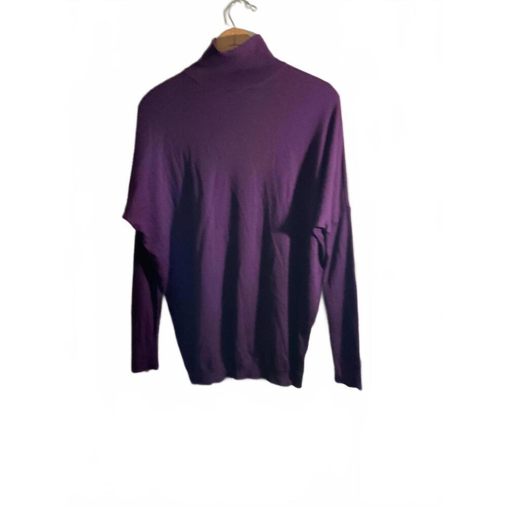 Vince Cashmere Blend Lightweight Purple Women's Turtleneck Sweater Small